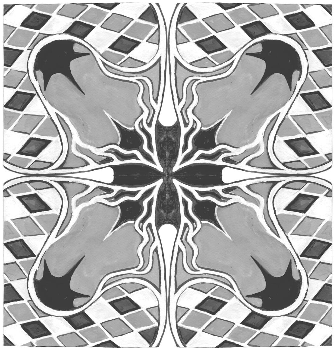 Corner pieces tiled together digitally