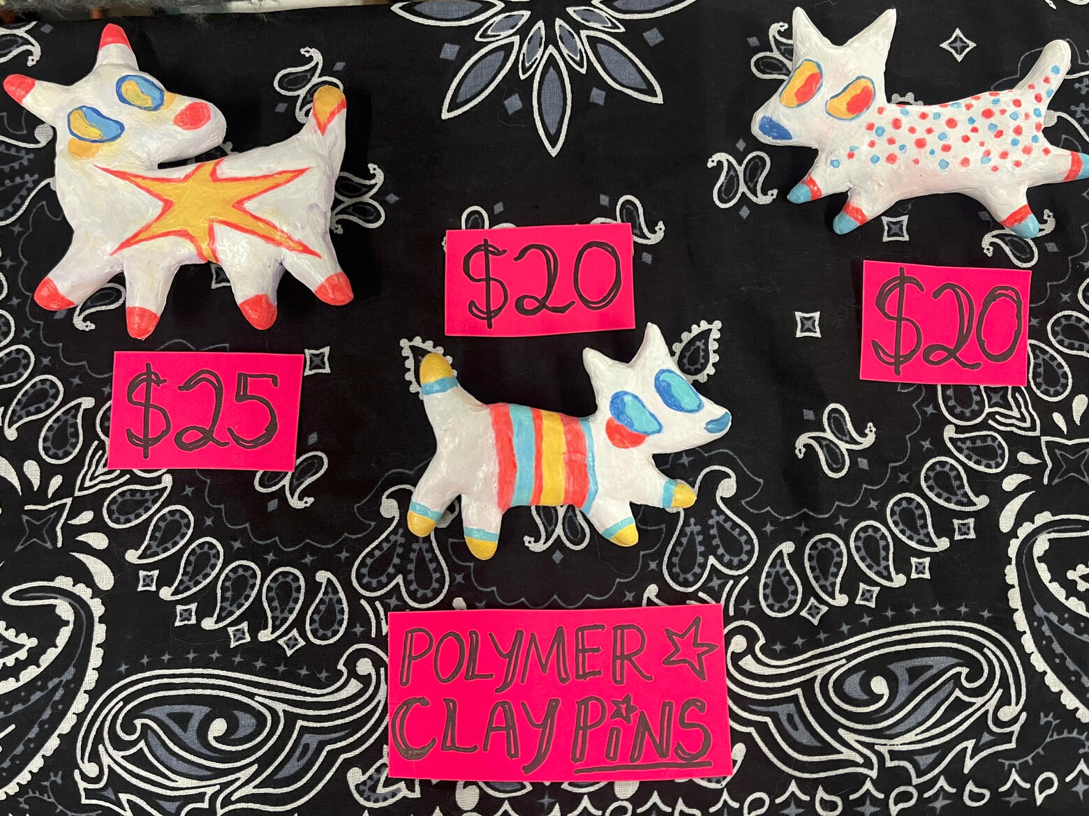 ONE OF A KIND POLYMER CLAY PINS